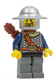 Fantasy Era Crown Knight with scale mail, chest strap, helmet with broad brim, curly eyebrows and goatee, carrying quiver - cas345