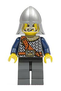 Fantasy Era - Crown Knight Scale Mail with Chest Strap, Helmet with Neck Protector, White Moustache and Beard cas348