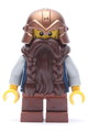 Fantasy Era - Dwarf, Dark Brown Beard, Copper Helmet with Studded Bands, Sand Blue Arms, Vertical Cheek Lines - cas355