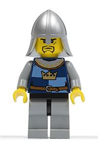 Crown Knight Quarters Minifigure - Crown Knight wearing a Helmet with Neck Protector and 3 Spots under Left Eye - cas367
