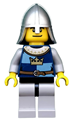 Crown Knight with fantasy era quarters, wearing a helmet with neck protector and featuring a dual sided head - cas371