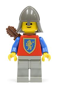 Crusader Lion Solider Minifigure - Crusader Lion minifigure with light gray legs, dark gray neck-protector, and a quiver - cas372