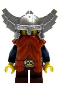 Fantasy Era - Dwarf, Dark Orange Beard, Metallic Silver Helmet with Wings, Dark Blue Arms cas373