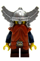 Fantasy Era - Dwarf, Dark Orange Beard, Metallic Silver Helmet with Wings, Dark Blue Arms - cas373