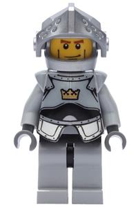 Crown Knight Minifigure - Crown Knight in Fantasy Era with plain breastplate, helmet with visor, and vertical cheek lines - cas379