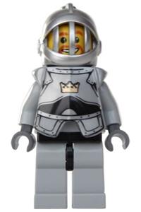 Crown Knight Minifigure - Crown Knight Plain from Fantasy Era with grille helmet and mouth beard - cas380