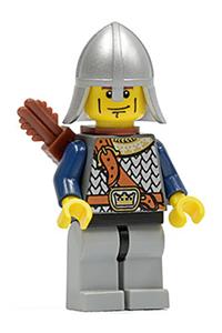 Fantasy Era - Crown Knight Scale Mail with Chest Strap, Helmet with Neck Protector, Vertical Cheek Lines cas386