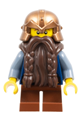 Dwarf from Fantasy Era with dark brown beard, copper helmet, sand blue arms, and a smirk - cas389