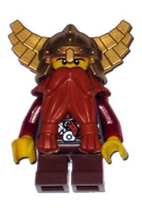 Fantasy Era - Dwarf, Dark Orange Beard, Metallic Gold Helmet with Wings, Dark Red Arms cas395