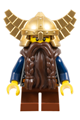 Fantasy Era - Dwarf, Dark Brown Beard, Metallic Gold Helmet with Wings, Dark Blue Arms - cas405