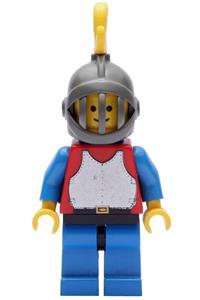 Breastplate - Red with Blue Arms, Blue Legs with Black Hips, Dark Gray Grille Helmet, Yellow Plume, Blue Plastic Cape cas414
