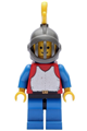 Breastplate - Red with Blue Arms, Blue Legs with Black Hips, Dark Gray Grille Helmet, Yellow Plume, Blue Plastic Cape - cas414