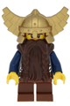 Fantasy Era - Dwarf, Dark Brown Beard, Metallic Gold Helmet with Wings, Dark Blue Arms, Dual Sided Head - cas430