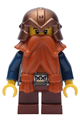 Fantasy Era - Dwarf, Dark Orange Beard, Copper Helmet with Studded Bands, Dark Blue Arms, Smirk and Stubble Beard - cas431