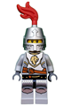 Lion Knight in Kingdoms theme with closed helmet, smirk, stubble beard, and breastplate featuring lion head and belt - cas440
