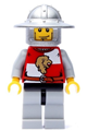 A Lion Knight from the Kingdoms theme is wearing a helmet with a broad brim and vertical cheek lines - cas446