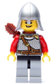 Lion Knight in Kingdoms theme with scale mail, chest strap, belt, helmet, quiver, and open grin - cas448