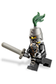 Dragon Knight in scale mail with chains, wearing a closed helmet showing bared teeth - cas453
