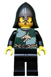 Dragon Knight Quarters Minifigure - Dragon Knight with quarters, wearing a helmet with neck protector, moustache, and stubble - cas461