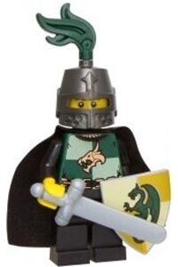 Dragon Knight Soldier Minifigure - Dragon Knight in Kingdoms theme with a closed helmet, cape, and vertical cheek lines - cas464