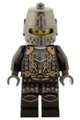 Dragon Knight of Kingdoms wearing scale mail with chains, closed helmet, and a gray beard - cas468