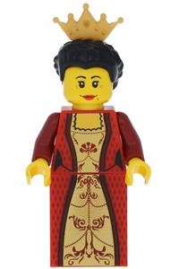 Queen Minifigure - Queen with black hair from Kingdoms series - cas469