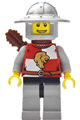 Lion Knight from the Kingdoms theme wearing a helmet with a broad brim, carrying a quiver, and showing an open grin - cas474