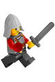 Lion Knight from the Kingdoms theme wearing scale mail with chest strap, belt, helmet, and sporting a stubble smile - cas475