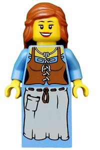 Peasant Maiden Minifigure - Peasant and maiden from the Kingdoms theme - cas490