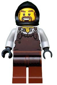 Blacksmith Minifigure - Blacksmith minifigure in the Kingdoms theme wearing a dark brown apron - cas492