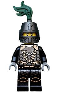Dragon Knight Soldier Minifigure - Dragon Knight from Kingdoms with scale mail with chains, closed helmet, and scowl - cas493