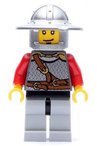 Kingdoms - Lion Knight Scale Mail with Chest Strap and Belt, Helmet with Broad Brim, Eyebrows and Goatee cas496