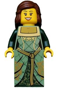 Green Princess Minifigure - Princess in a green Kingdoms attire - cas503