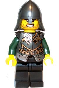 Dragon Knight Soldier Minifigure - Minifigure wearing Dragon Knight Armor with Chain, and a Helmet with Neck Protector (Chess Bishop) from the Kingdoms theme - cas507