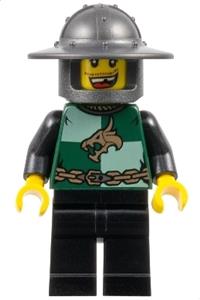 Dragon Knight Quarters Minifigure - Dragon Knight in Kingdoms theme with a helmet with broad brim and missing tooth (Chess Pawn) - cas508