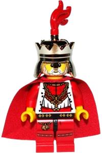 Lion King Minifigure - Lion King from Kingdoms theme, wearing a plumed chess king crown - cas511