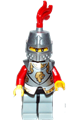 Minifigure in Lion Knight armor with closed helmet, featuring eyebrows and goatee similar to a Chess Bishop - cas514