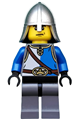 Castle - King's Knight Blue and White with Chest Strap and Crown Belt, Helmet with Neck Protector, Angry Eyebrows and Scowl - cas521