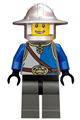 Castle - King's Knight Blue and White with Chest Strap and Crown Belt, Helmet with Broad Brim, Open Grin - cas526