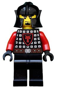 Dragon Knight Solider Minifigure - Castle - Dragon Knight Scale Mail with Dragon Shield, Cheek Protection Helmet, Bushy Eyebrows - cas537