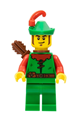 Forestman - Red, Green Hat, Red Feather, Quiver, Sideburns - cas557