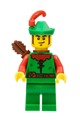 Forestman - red, green hat, red feather, quiver, sideburns - cas557