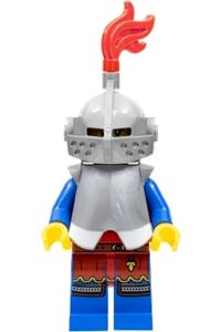 Lion Knight - Female, Light Bluish Gray Helmet, Flat Silver Visor, Red Plume, Flat Silver Armor cas559