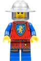 Male lion knight wearing a flat silver broad brim helmet - cas562