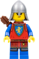 Female Lion Knight with flat silver neck protector, quiver, and freckles - cas564