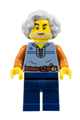 Tapestry weaver with sand blue vest, dark blue legs, and light bluish gray wavy hair - cas583