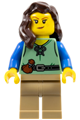 Shieldsmith - Female, Sand Green Vest, Dark Tan Legs, Dark Brown Hair over Shoulder - cas587