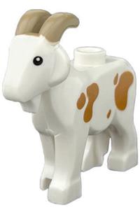 Goat Minifigure - Goat with dark tan horns and medium nougat spots pattern - cas9999