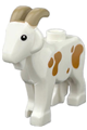 Goat with dark tan horns and medium nougat spots pattern - cas9999