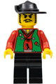 Male actor wearing a red shirt and a black wide brim hat - cc4065